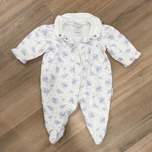 Little Me Lavender and White Floral Footie